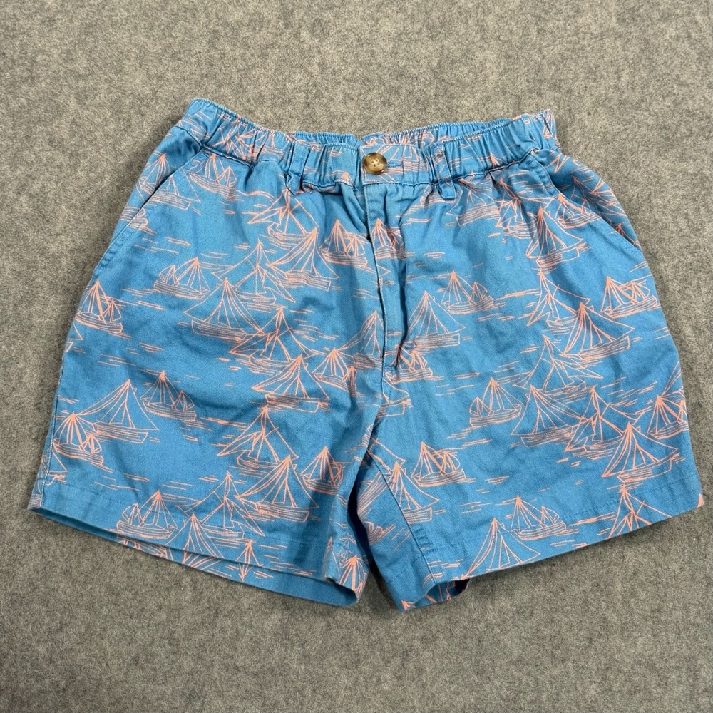 Chubbies Original Blue Sailboat Weekend Stretch Shorts Men's Size Medium